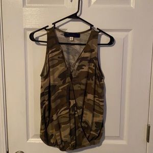 Camo print Francesca’s wrap top